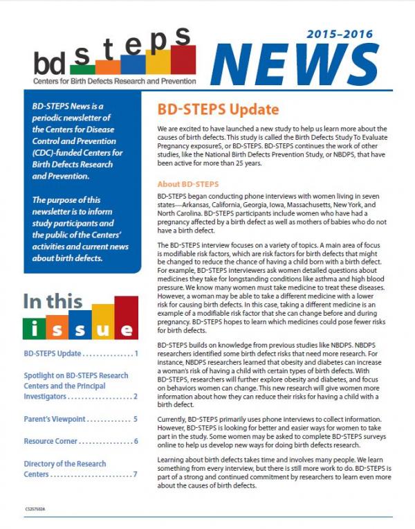 BD STEPS Newsletter cover page